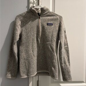 Patagonia Cream Quarter-Zip Fleece Jacket